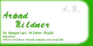 arpad mildner business card